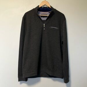 Ted Baker Men's Charcoal Grey Quarter-Zip Sweater